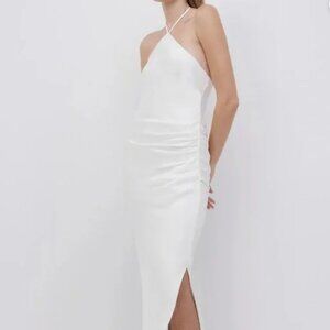 Jonathan Simkhai White Draped Halter Dress